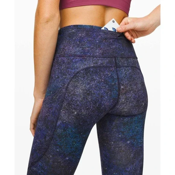 Lululemon Fast and Free Tight II 25" Nulux Polar Lights Blue Multi Womens Size 4 - Picture 1 of 11